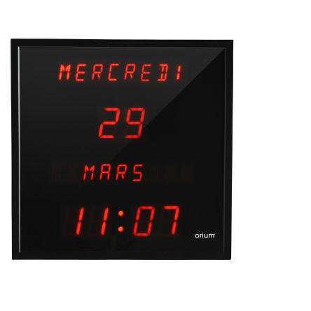 Hodiny barva Černá Digitální Nástěnná, Plastové, Sklo 280 mm Orium