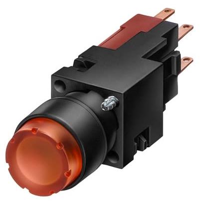Siemens Tlačítkový spínač, řada: 3SB2 SPST Okamžité 16 mm 10A, barva LED: Černá