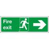 RS PRO Konec znamení, Polybutylentereftalát FIRE EXIT, Bílá, Zelená Angličtina