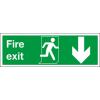 RS PRO Konec znamení, Vinyl FIRE EXIT, Zelená, Bílá Angličtina