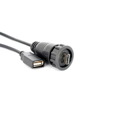 RS PRO Kabel USB do zásuvky IC Vnější, řada: GT111, A: USB typu A, 2 m Vnitřní, Černá, B: USB typu A