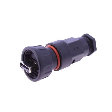 RS PRO USB typ A, řada: USB Type A Vnější, počet portů: 1portový, orientace těla: Rovný USB typu A, Kabel USB 2.0, IP67,