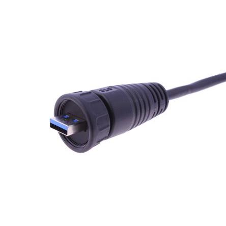RS PRO Kabel USB do zásuvky IC Vnější, řada: GT118, A: USB typu A, 2 m Vnitřní, Černá, B: Bez koncovky