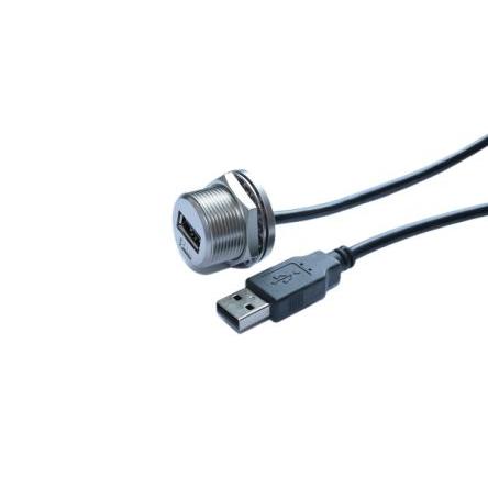 RS PRO USB typ A, řada: USB Type A Vnitřní, počet portů: 1portový, orientace těla: Rovný USB typu A, Panel USB 2.0,