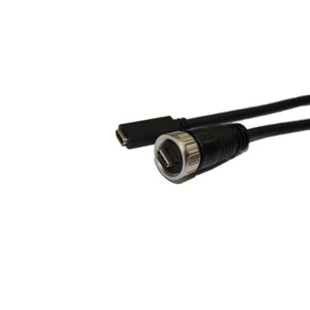 RS PRO Kabel USB do zásuvky IC Vnější, řada: GT21C, A: USB typu C, 2 m Vnitřní, Černá, B: USB typu C