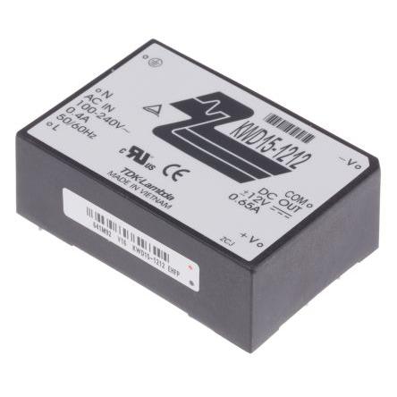 Spínaný napájecí zdroj, počet výstupů: 2 KWD15-1212 12V Montáž na plošný spoj 15 W KWD TDK-Lambda 370 V dc, 265V ac
