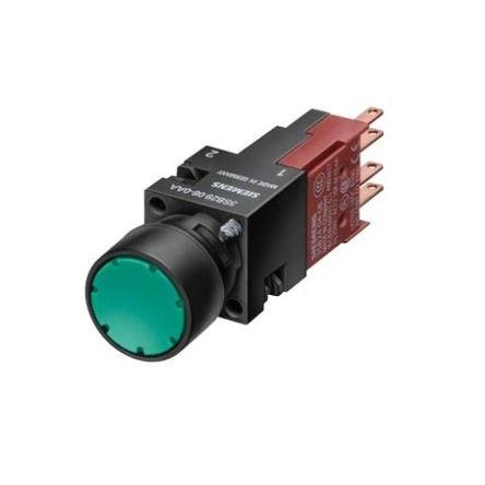 Siemens Tlačítkový spínač, řada: 3SB2206 SPST Okamžité Osvětlené 16 mm, barva LED: Zelená