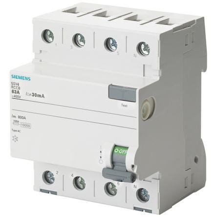 Jistič zbytkového proudu 4pólový Typ AC 40A 300 mA Siemens St. SENTRON 5SV4644 VDE, EAC, UKCA, CE