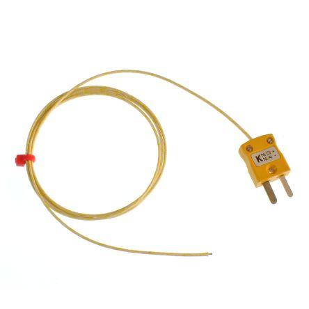 Termočlánek s odkrytým spojem ANSI 3 m kabel typ K Skelné vlákno 3 m sonda, 60 °C 1 mm na 350 °C RoHS Compliant, ANSI RS