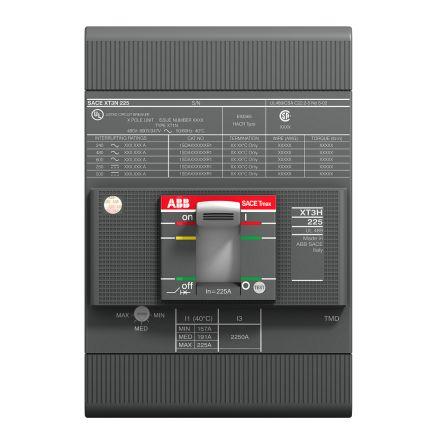 ABB Jistič s lisovaným pouzdrem, rozsah: XT3N 3pólový 150A vypínací výkon 10 kA, rozsah: SACE Tmax XT Pevný