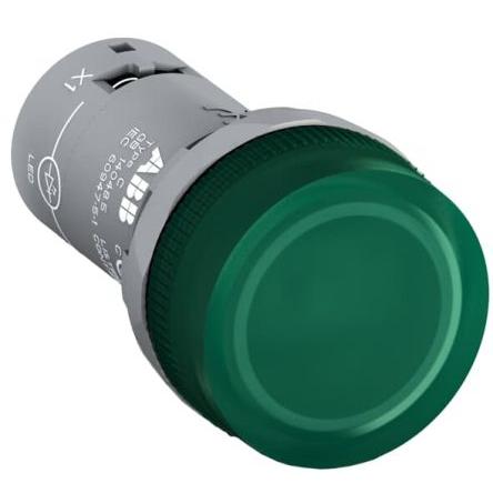 ABB Kontrolka, řada: CL Zelená, průměr výřezu: 22 mm Panel montáž