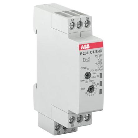 ABB Časovací relé Lišta DIN DPDT 2kontaktové 24 to 240 V ac 24V ac, 240 V ac 1 funkce Šroub 0.05 to 360000 s