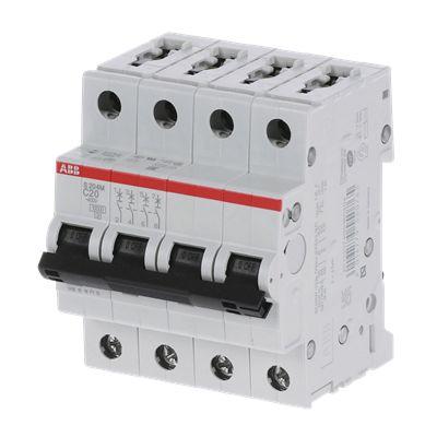 ABB Miniaturní jistič, rozsah: S200M 4pólový 20A vypínací výkon 15 kA, charakteristika: Typ C, rozsah: System Pro M