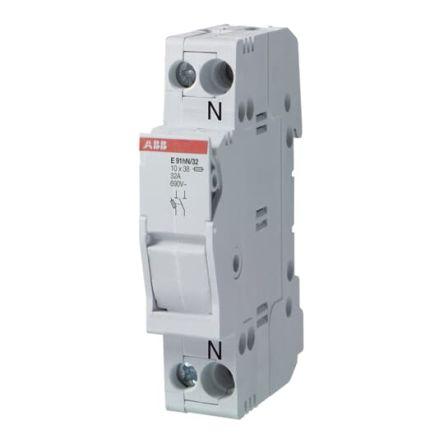 ABB Pojistka odpojovač spínače, řada: E 91HN/32 2pólový 32A velikost pojistky 10 x 38 mm