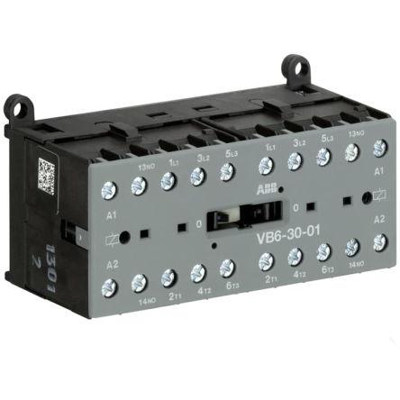 ABB 1 NC Stykač napětí ve vinutí 240V 3pólový 20 A 4 kW s 3 NO kontakty 240V Reverzační, rozsah: VB6-30-01 3P