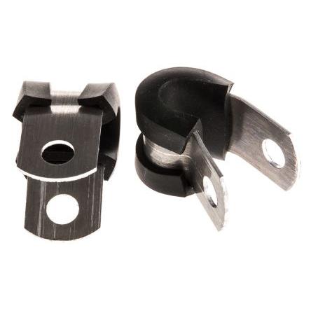HellermannTyton Spona tvaru P 6.4 mm (vnitřní prům.), Černá, Přírodní, Pryž, Hliník