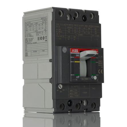 ABB Jistič s lisovaným pouzdrem, rozsah: XT1C 3pólový 100A vypínací výkon 4 kA, rozsah: SACE Tmax XT Pevný