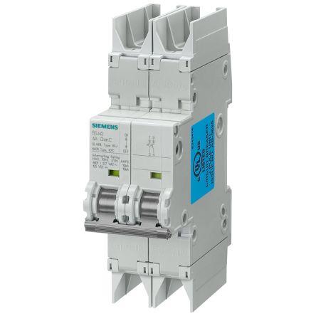 Siemens Miniaturní jistič, rozsah: 5SJ 2pólový 4A vypínací výkon 14 kA, charakteristika: Třída C, rozsah: SENTRON 440V