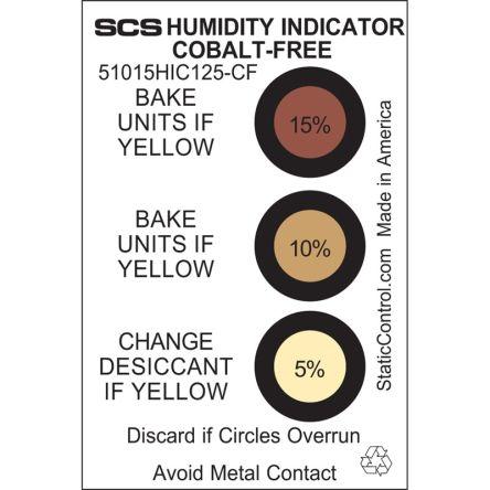 Bezpečnostní štítek, Modrá, Černá, Papír Humidity Indicator SCS, výška: 75 mm, šířka: 50mm