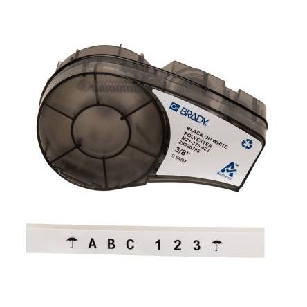 Páska do tiskárny štítků barva tisku Bílá Bílá pro různé modely tiskáren BMP21 LAB Brady 6.4 m 9.52 mm 6.4 m 9.52 mm