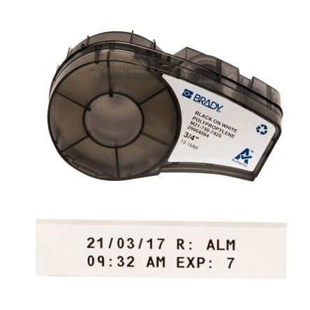 Páska do tiskárny štítků barva tisku Černá Bílá pro různé modely tiskáren BMP21 LAB Brady 6.4 m 19.05 mm 21 ft 0.75 in