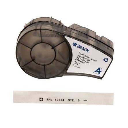 Páska do tiskárny štítků barva tisku Černá Průhledné Vrstvené pro různé modely tiskáren BMP21 LAB Brady 6.4 m 6.35 mm