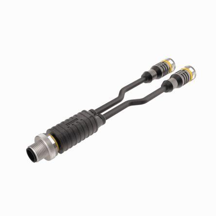 Kabel ovladače snímače, A: Vnější, A: Rovný 4, B: M12 x 2, B: Vnitřní 5, IP67, řada: VBRS4.4 Turck 300 mm