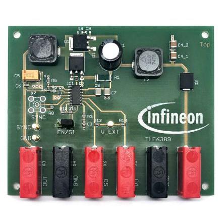 Vyhodnocovací deska DEMO DESKA TLE6389-3G V50 Převodník DC-DC Infineon TLE6389-3G V50, pro použití s: Automobilový