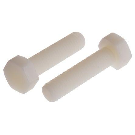 RS PRO Šroub s vnitřním šestihranem, Obyčejný, Nylon, M10, délka: 40 mm