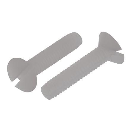 RS PRO Šroub s nízkou půlkulovou hlavou Drážka, Obyčejný, Nylon hlavice Zapuštěná 12.0 mm