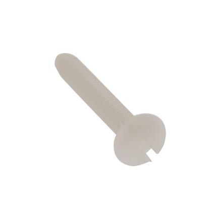 RS PRO Šroub s nízkou půlkulovou hlavou Drážka, Obyčejný, Nylon hlavice Zapuštěná 16.0 mm