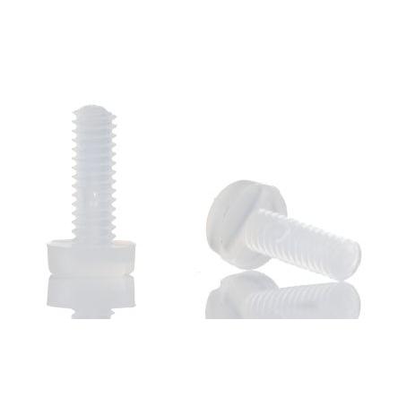 RS PRO Šroub s nízkou půlkulovou hlavou Drážka, Obyčejný, Nylon hlavice Válcová 6.0 mm