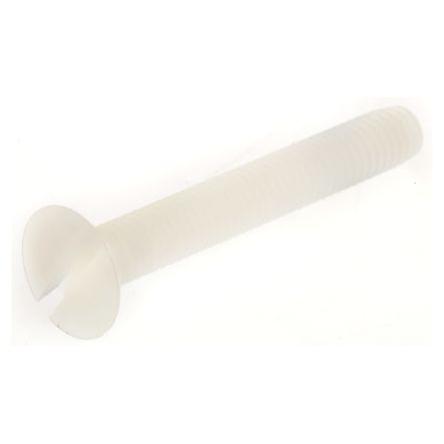 RS PRO Šroub s nízkou půlkulovou hlavou Drážka, Obyčejný, Nylon hlavice Zapuštěná 25.0 mm