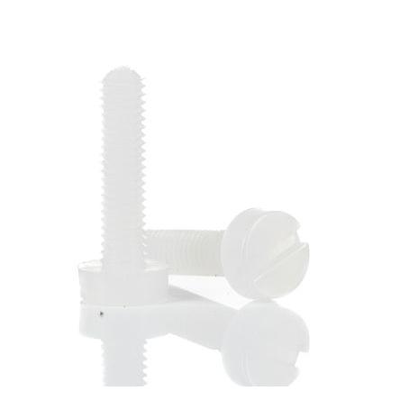 RS PRO Šroub s nízkou půlkulovou hlavou Drážka, Obyčejný, Nylon hlavice Válcová 12.0 mm
