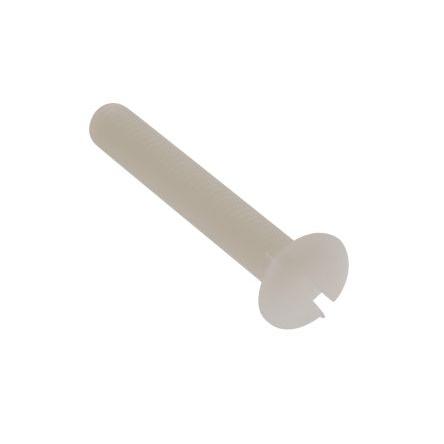 RS PRO Šroub s nízkou půlkulovou hlavou Drážka, Obyčejný, Nylon hlavice Zapuštěná 20.0 mm
