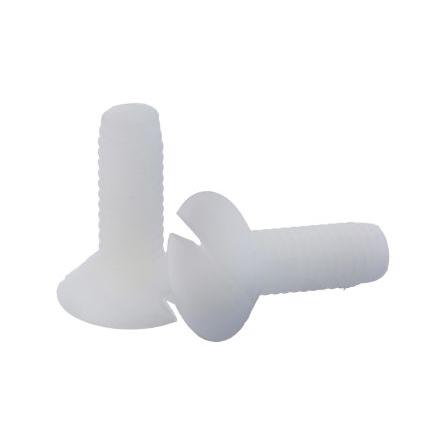 RS PRO Šroub s nízkou půlkulovou hlavou Drážka, Obyčejný, Nylon hlavice Zapuštěná 12.0 mm