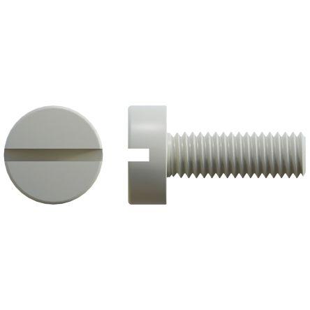 RS PRO Šroub s nízkou půlkulovou hlavou Drážka, Obyčejný, Nylon hlavice Válcová 16.0 mm
