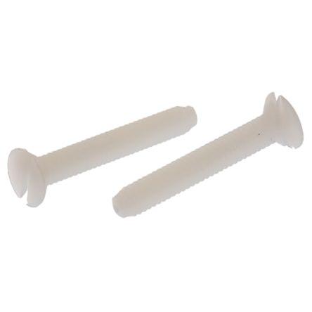 RS PRO Šroub s nízkou půlkulovou hlavou Drážka, Obyčejný, Nylon hlavice Zapuštěná 25.0 mm