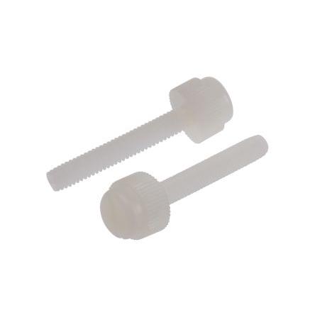 RS PRO Šroub s křídlovou hlavou Metrické, Půlkulová vroubkovaná, délka závitu: 25 mm, Nylon, Obyčejný