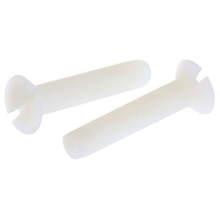 RS PRO Šroub s nízkou půlkulovou hlavou Drážka, Obyčejný, Nylon hlavice Zapuštěná 25.0 mm