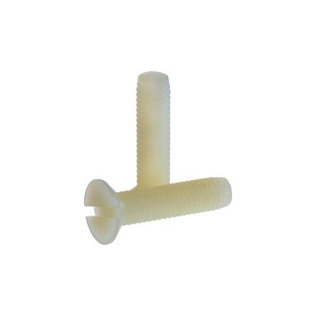 RS PRO Šroub s nízkou půlkulovou hlavou Drážka, Obyčejný, Nylon hlavice Zapuštěná 25.0 mm