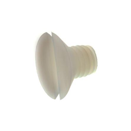 RS PRO Šroub s nízkou půlkulovou hlavou Drážka, Obyčejný, Nylon hlavice Zapuštěná 8.0 mm