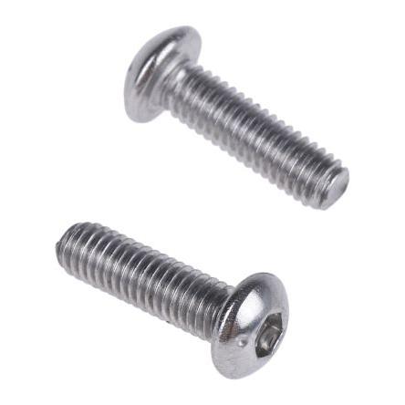 RS PRO Šroub s vnitřním šestihranem, Lesklý zinek, Nerezová ocel hlavice Vnitřní šestihran, M3, M3, délka: 8 mm