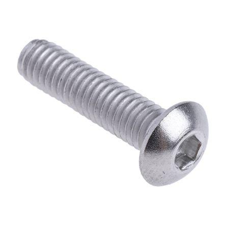 RS PRO Šroub s vnitřním šestihranem, Lesklý zinek, Nerezová ocel hlavice Vnitřní šestihran, M4, M4, délka: 16 mm