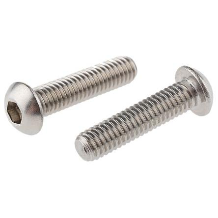 RS PRO Šroub s vnitřním šestihranem, Lesklý zinek, Nerezová ocel hlavice Vnitřní šestihran, M6, M6, délka: 25 mm