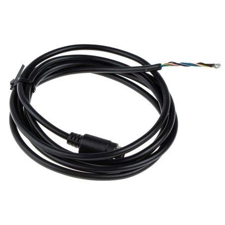RS PRO Kabel DIN, A: Vnější, A: Zástrčka, B: Volný konec 2 m, Černá