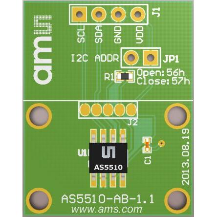 Snímač polohy, klasifikace: Deska adaptéru for AS5510, pro použití s: AS5510 AS5510-SO_EK_AB AS5510-SO_EK_AB ams OSRAM