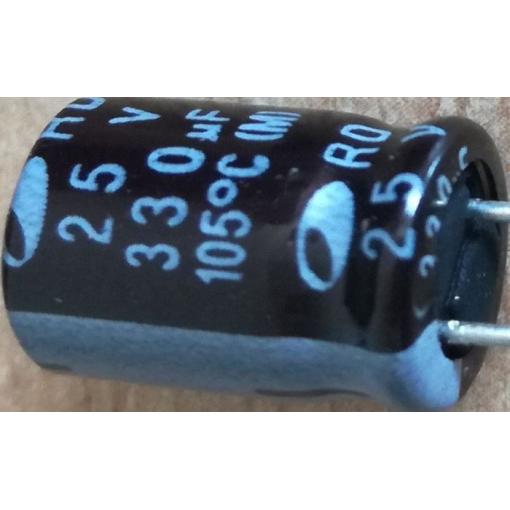 330u/25V 105° 8x15mm, low ESR elektrolytický kond. radiální NIPPON KY