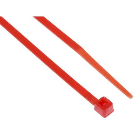 Stahovací páska Nerozpojitelné 100 mm 2.5mm Červená Nylon 66 RS PRO