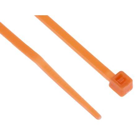 Stahovací páska Nerozpojitelné 100 mm 2.5mm Oranžová Nylon 66 RS PRO
